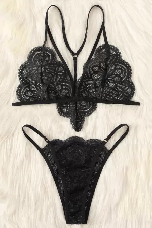 Kadın Siyah Özel Seksi Sütyen Külot Takımı
