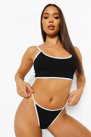 Kadın Siyah Penye Sütyen Külot Takım