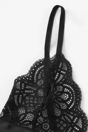 Kadın Siyah Kurdelalı Ve Dantelli Sütyen Külot Takımı