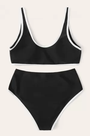 Kadın Siyah Pedli Yüksel Bel Sütyen Külot Takımı