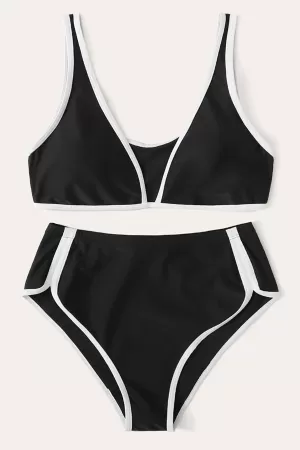 Kadın Siyah Pedli Yüksel Bel Sütyen Külot Takımı