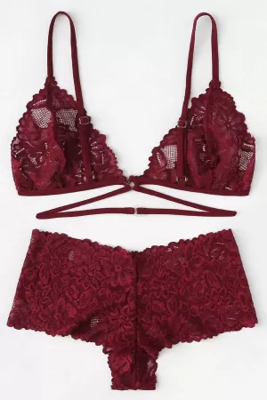 Kadın Bordo Özel Şık Sütyen Külot Takımı
