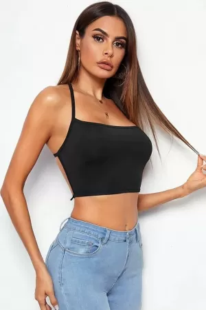 Kadın Siyah Belden Bağlamalı Şık Büstiyer