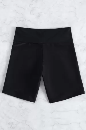 Kadın Siyah Önden Bağcıklı Deniz Şortu