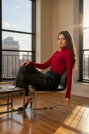 Kadın Bordo Parmak Detaylı Esnek Uzun Kollu Body