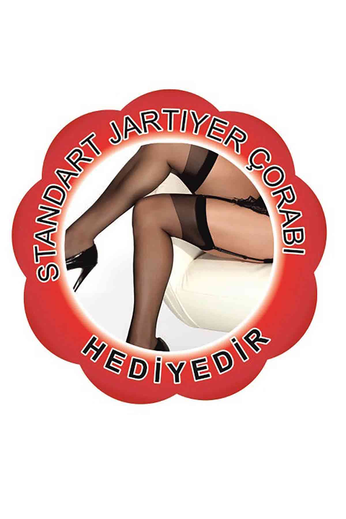 Kadın Kırmızı Dantel Jartiyer Takımı