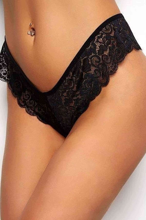 Kadın Siyah Dantelli Seksi Külot