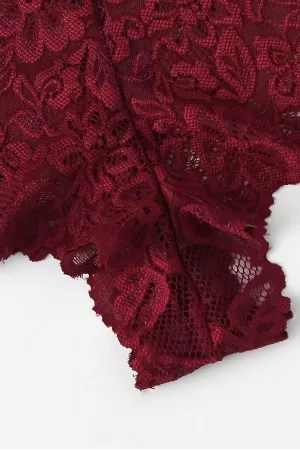 Kadın Bordo Özel Şık Sütyen Külot Takımı