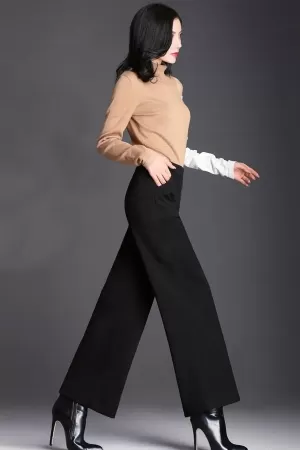 Kadın Siyah Geniş Paça Vintage Palazzo Pantolon