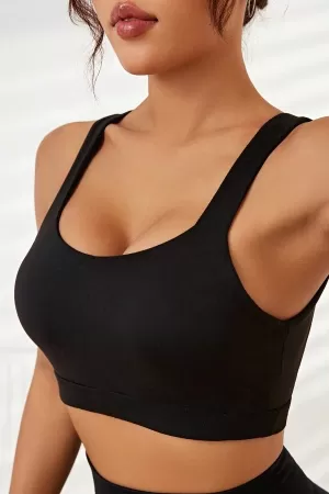 Kadın Siyah Sırtı Açık Derin Göğüs Dekolteli Şık Crop Top Bluz